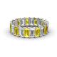 1 - Victoria 5x3 mm Emerald Cut Yellow Sapphire and Diamond Eternity Band 