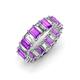3 - Victoria 5x3 mm Emerald Cut Amethyst and Diamond Eternity Band 