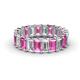 1 - Victoria 5x3 mm Emerald Cut Pink Sapphire and Diamond Eternity Band 