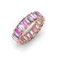 3 - Victoria 5x3 mm Emerald Cut Pink Sapphire and Diamond Eternity Band 