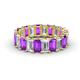 1 - Victoria 5x3 mm Emerald Cut Amethyst and Diamond Eternity Band 