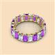 2 - Victoria 5x3 mm Emerald Cut Amethyst and Diamond Eternity Band 