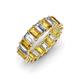 3 - Victoria 5x3 mm Emerald Cut Citrine and Diamond Eternity Band 