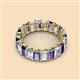 2 - Victoria 5x3 mm Emerald Cut Iolite and Diamond Eternity Band 