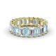 1 - Victoria 5x3 mm Emerald Cut Aquamarine and Diamond Eternity Band 