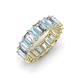 3 - Victoria 5x3 mm Emerald Cut Aquamarine and Diamond Eternity Band 