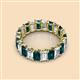 2 - Victoria 5x3 mm Emerald Cut London Blue Topaz and Diamond Eternity Band 
