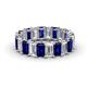 1 - Victoria 5x3 mm Emerald Cut Blue Sapphire and Lab Grown Diamond Eternity Band 