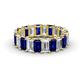 1 - Victoria 5x3 mm Emerald Cut Blue Sapphire and Lab Grown Diamond Eternity Band 