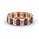 1 - Victoria 5x3 mm Emerald Cut Ruby and Lab Grown Diamond Eternity Band 