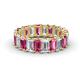 1 - Victoria 5x3 mm Emerald Cut Pink Tourmaline and Lab Grown Diamond Eternity Band 