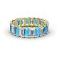 1 - Victoria 5x3 mm Emerald Cut Blue Topaz and Lab Grown Diamond Eternity Band 