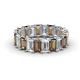 1 - Victoria 5x3 mm Emerald Cut Smoky Quartz and Lab Grown Diamond Eternity Band 