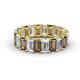1 - Victoria 5x3 mm Emerald Cut Smoky Quartz and Lab Grown Diamond Eternity Band 