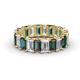 1 - Victoria 5x3 mm Emerald Cut Lab Created Alexandrite and Lab Grown Diamond Eternity Band 