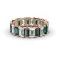 1 - Victoria 5x3 mm Emerald Cut Lab Created Alexandrite and Lab Grown Diamond Eternity Band 