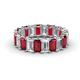 1 - Victoria 5x3 mm Emerald Cut Ruby and Lab Grown Diamond Eternity Band 