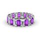 1 - Victoria 5x3 mm Emerald Cut Amethyst and Lab Grown Diamond Eternity Band 