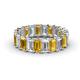 1 - Victoria 5x3 mm Emerald Cut Citrine and Lab Grown Diamond Eternity Band 