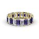 1 - Victoria 5x3 mm Emerald Cut Iolite and Lab Grown Diamond Eternity Band 