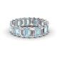 1 - Victoria 5x3 mm Emerald Cut Aquamarine and Lab Grown Diamond Eternity Band 