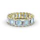 1 - Victoria 5x3 mm Emerald Cut Aquamarine and Lab Grown Diamond Eternity Band 