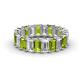 1 - Victoria 5x3 mm Emerald Cut Peridot and Lab Grown Diamond Eternity Band 