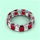 2 - Victoria 6x4 mm Emerald Cut Ruby and Diamond Eternity Band 