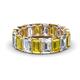 1 - Victoria 6x4 mm Emerald Cut Yellow Sapphire and Diamond Eternity Band 