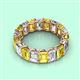 2 - Victoria 6x4 mm Emerald Cut Yellow Sapphire and Diamond Eternity Band 