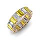 3 - Victoria 6x4 mm Emerald Cut Yellow Sapphire and Diamond Eternity Band 
