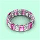 2 - Victoria 6x4 mm Emerald Cut Pink Sapphire and Diamond Eternity Band 