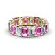 1 - Victoria 6x4 mm Emerald Cut Pink Sapphire and Diamond Eternity Band 