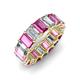 3 - Victoria 6x4 mm Emerald Cut Pink Sapphire and Diamond Eternity Band 