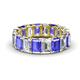 1 - Victoria 6x4 mm Emerald Cut Tanzanite and Diamond Eternity Band 
