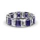 1 - Victoria 6x4 mm Emerald Cut Iolite and Diamond Eternity Band 