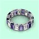 2 - Victoria 6x4 mm Emerald Cut Iolite and Diamond Eternity Band 