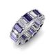3 - Victoria 6x4 mm Emerald Cut Iolite and Diamond Eternity Band 