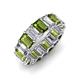 3 - Victoria 6x4 mm Emerald Cut Peridot and Diamond Eternity Band 