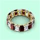 2 - Victoria 6x4 mm Emerald Cut Red Garnet and Diamond Eternity Band 