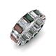 3 - Victoria 6x4 mm Emerald Cut Diamond and Lab Created Alexandrite Eternity Band 