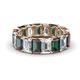 1 - Victoria 6x4 mm Emerald Cut Diamond and Lab Created Alexandrite Eternity Band 