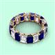 2 - Victoria 6x4 mm Emerald Cut Blue Sapphire and Diamond Eternity Band 