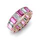 3 - Victoria 6x4 mm Emerald Cut Pink Sapphire and Diamond Eternity Band 