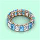2 - Victoria 6x4 mm Emerald Cut Blue Topaz and Diamond Eternity Band 