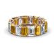 1 - Victoria 6x4 mm Emerald Cut Citrine and Diamond Eternity Band 