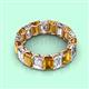 2 - Victoria 6x4 mm Emerald Cut Citrine and Diamond Eternity Band 