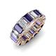 3 - Victoria 6x4 mm Emerald Cut Iolite and Diamond Eternity Band 