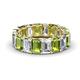 1 - Victoria 6x4 mm Emerald Cut Peridot and Diamond Eternity Band 