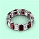 2 - Victoria 6x4 mm Emerald Cut Red Garnet and Diamond Eternity Band 